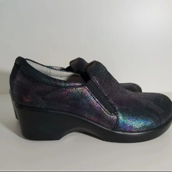Alegria wedge clogs black iridescence EU size 36 - Picture 2 of 4